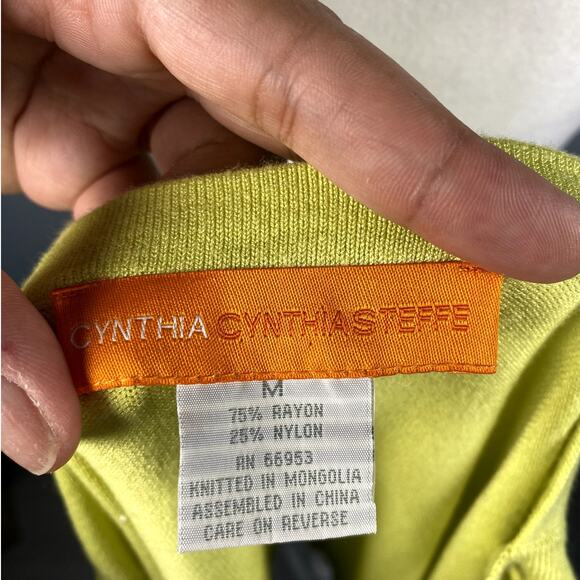 Lime Green Cynthia Steffe Vintage Y2k Strappy Cami Tank Top Bow Buckle Detail - Picture 4 of 4